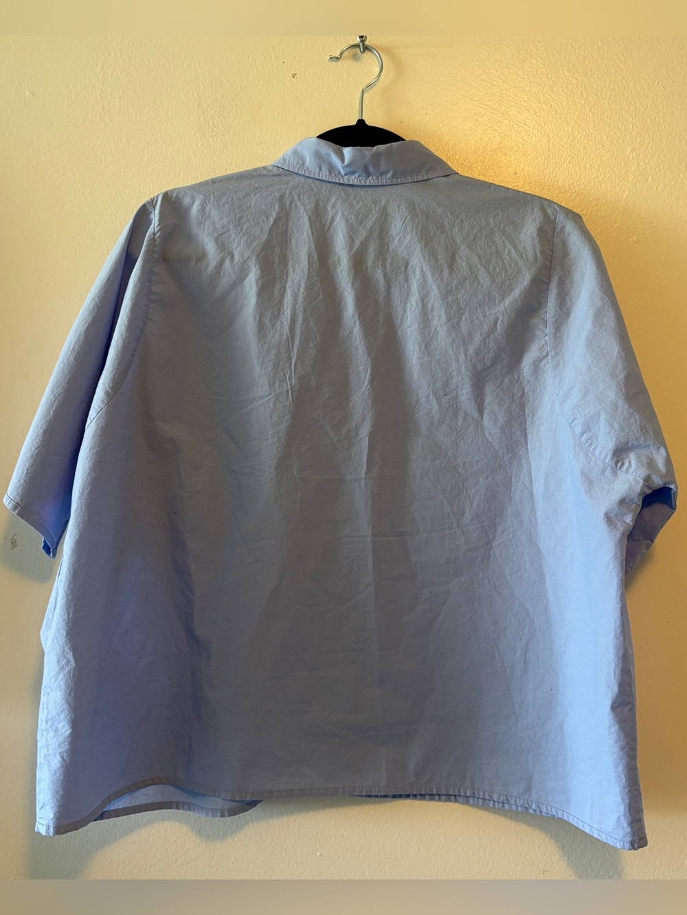 COS BOXY SHORT-SLEEVED POPLIN SHIRT LIGhT BLUE SIZE 6 100% COTTON MINIMALIST - Picture 3 of 8